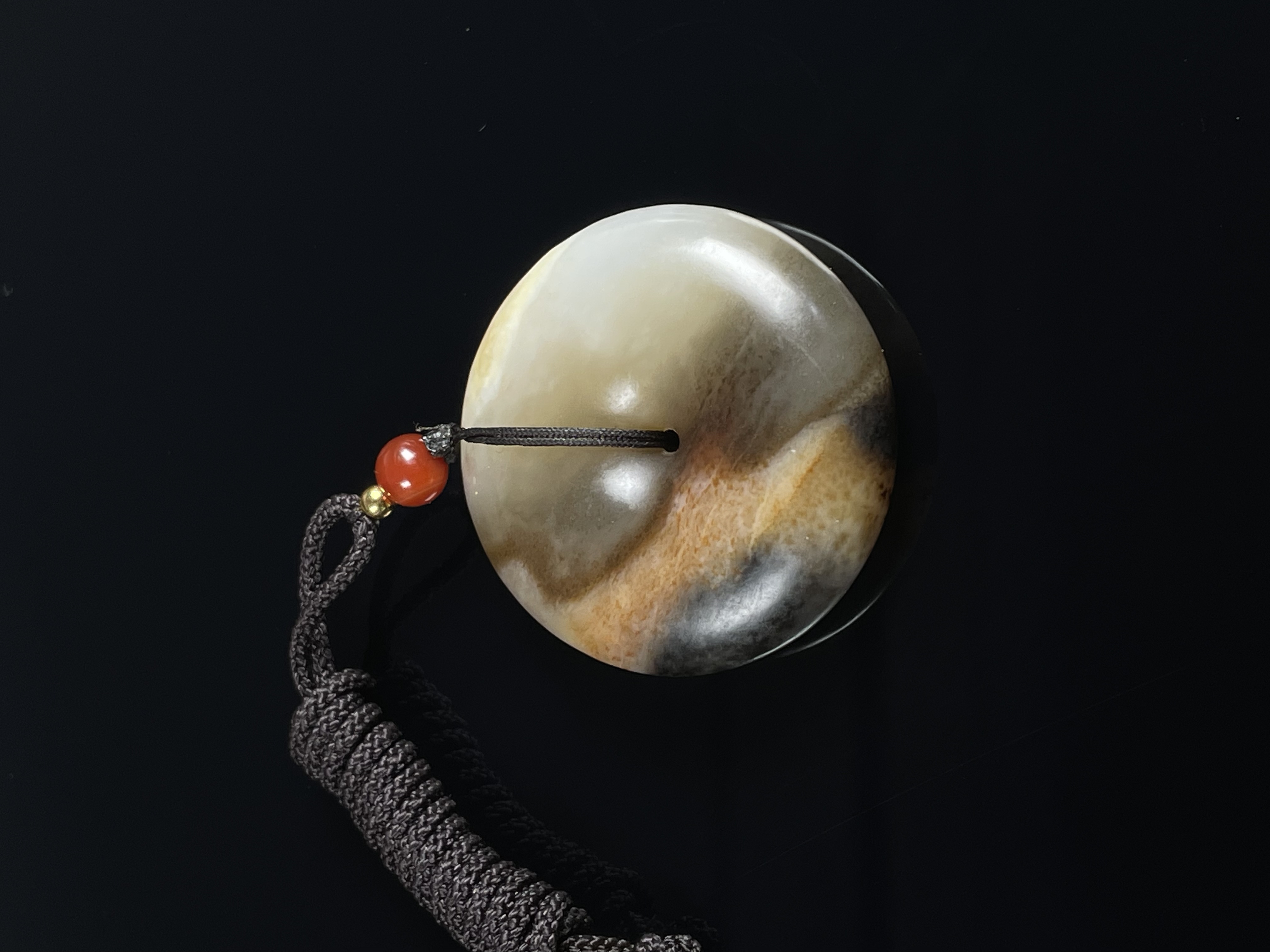 平安扣山水沁色5彩