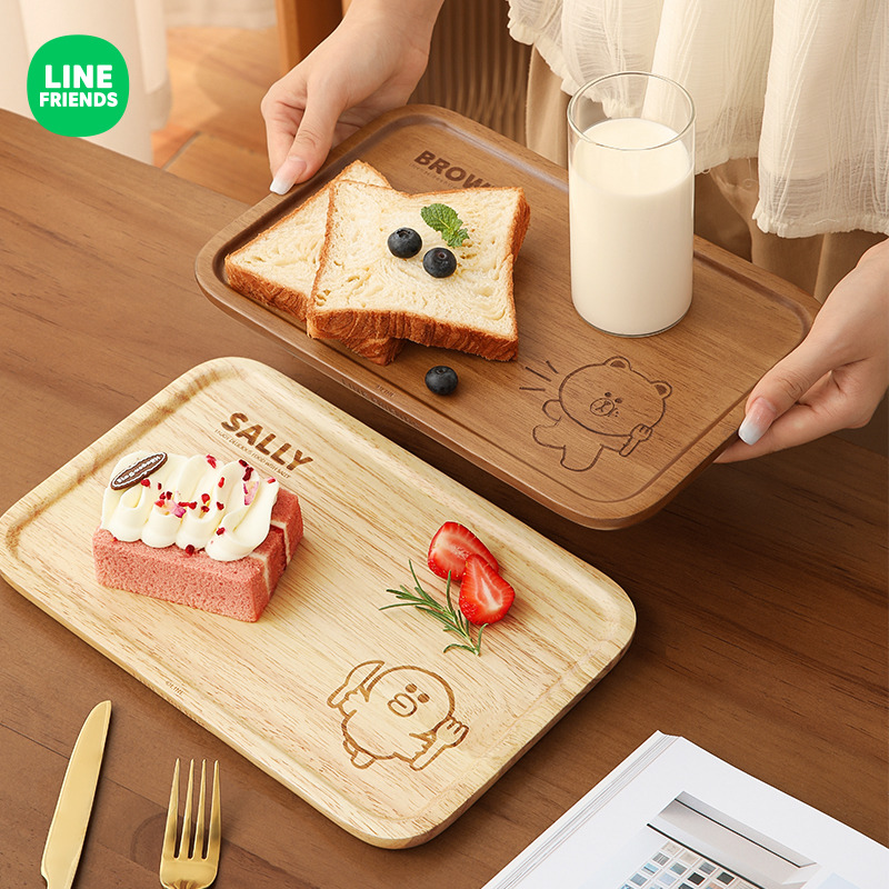 LF【木质餐盘】家用点心盘高级感儿童托盘意面商用西餐牛排沙拉碟子