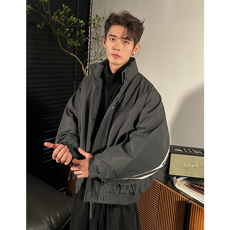 【国标90白鸭绒】宽松帅气保暖ins外套冬季个性商务立领羽绒服男