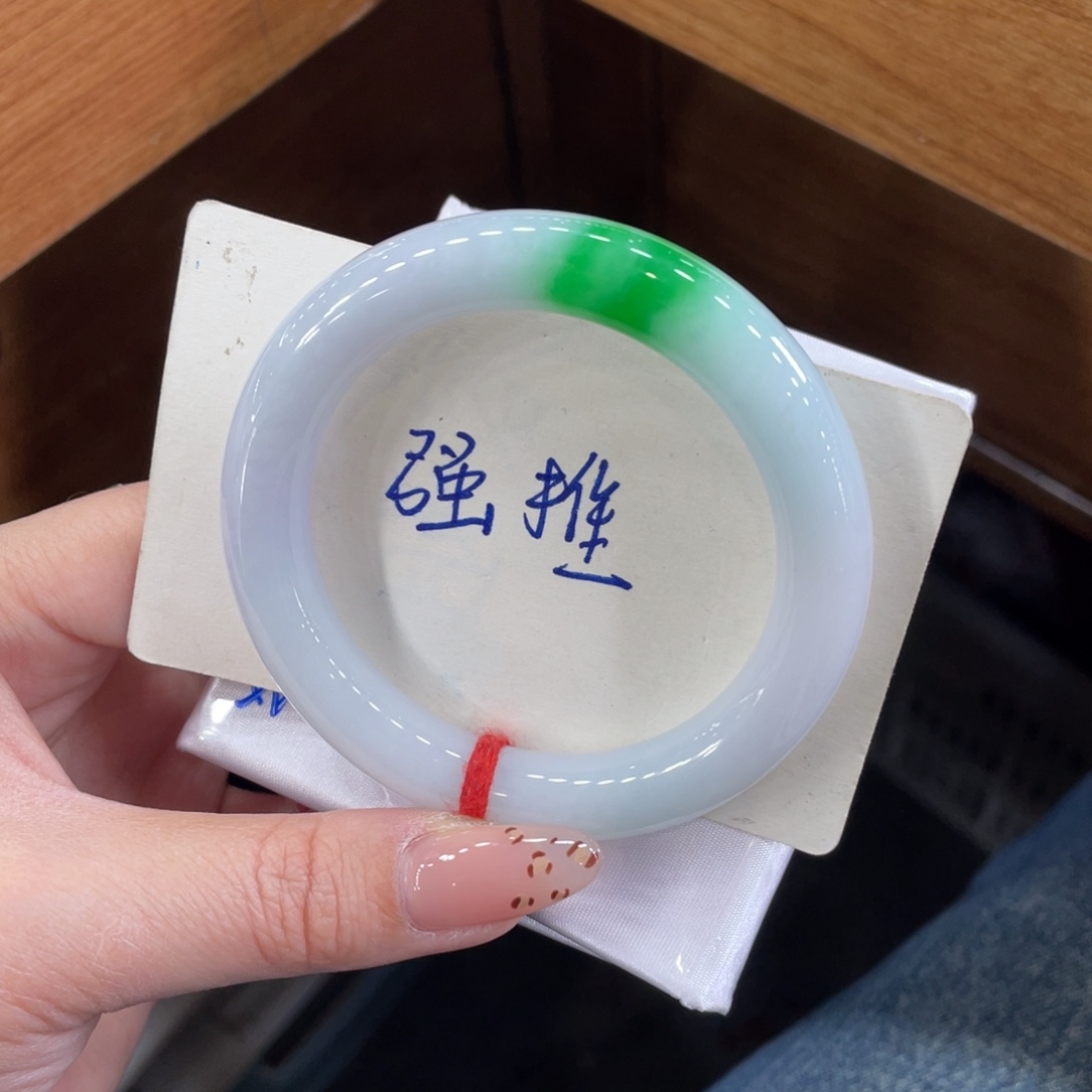 翡翠未镶嵌手镯55胖圆 毕业款经典中的经典小怡心头好越看越喜欢