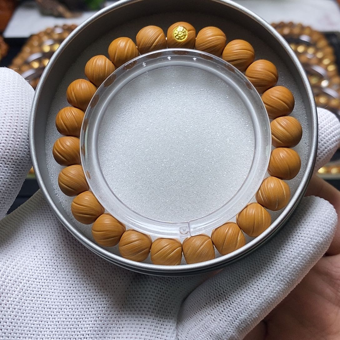 猴头核桃手串18k金标乾坤定风珠尺寸10+单号6号