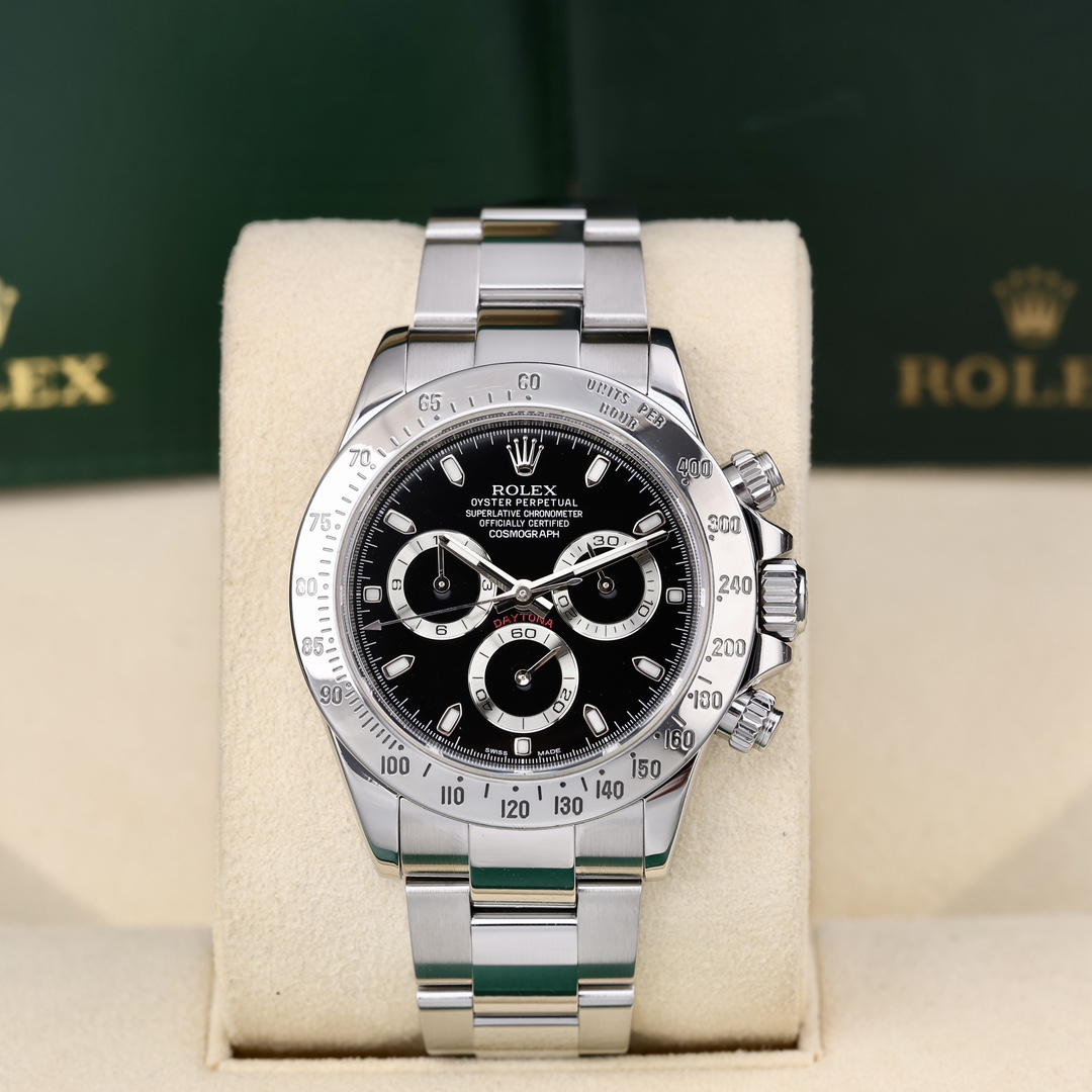 95新 Rolex/劳力士 116520 黑色盘面计时功能 40mm 2015年保卡