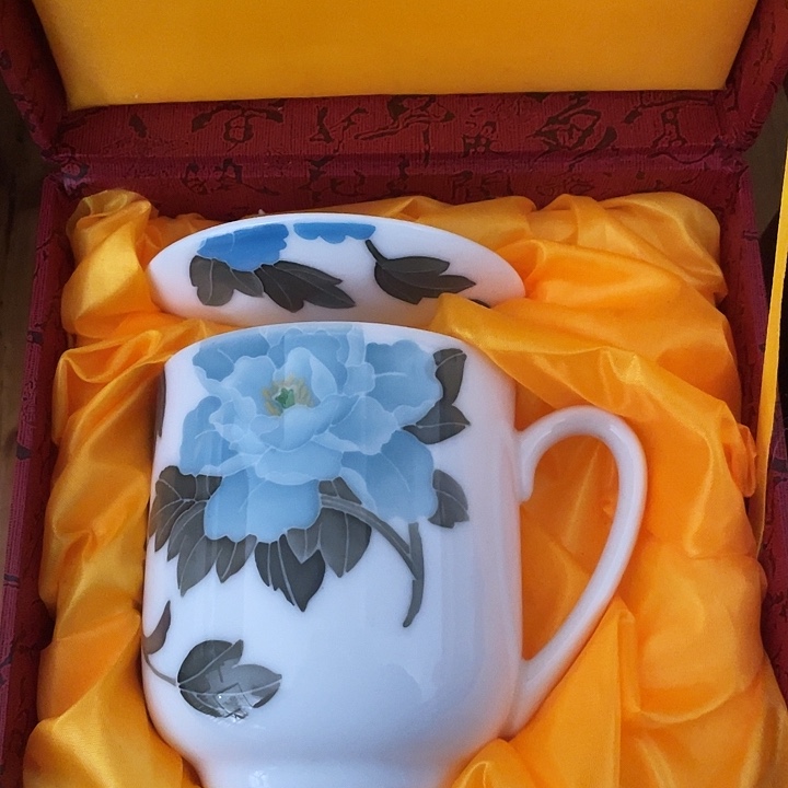 釉下五彩高温手绘办公杯