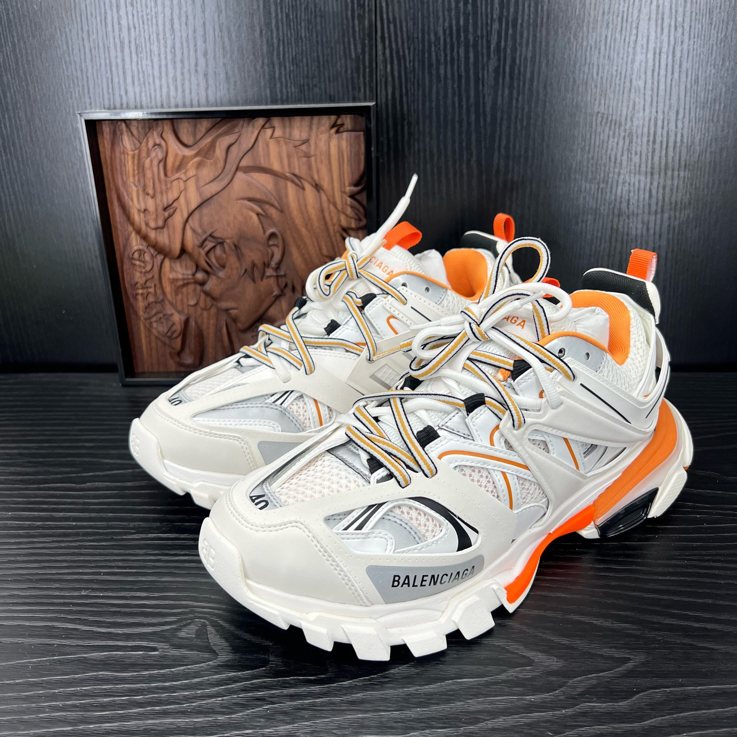 95新 Balenciaga/巴黎世家 40码track 白橙二手男鞋CH23807