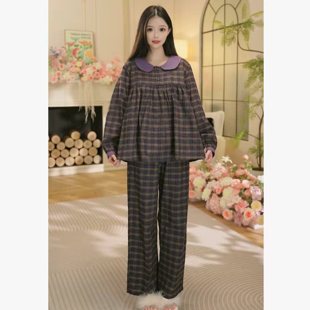 H早秋新款全棉面料长袖家居服高颜值柔软长袖睡衣套装