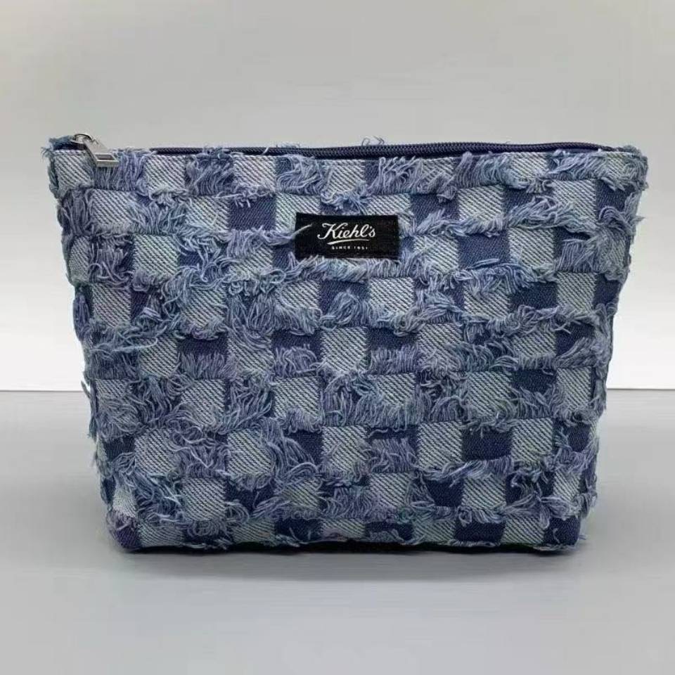 科颜氏【K645】深蓝色化妆包牛仔布收纳包手拎包出差旅行洗漱整理包