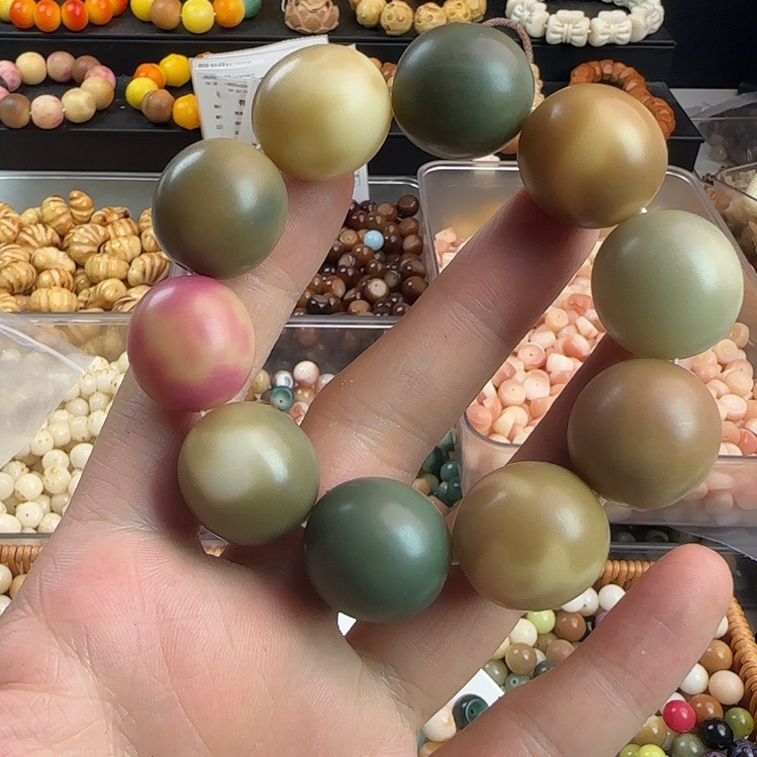 手串菩提根/象牙果卡22干磨敦煌鹅蛋手串一条