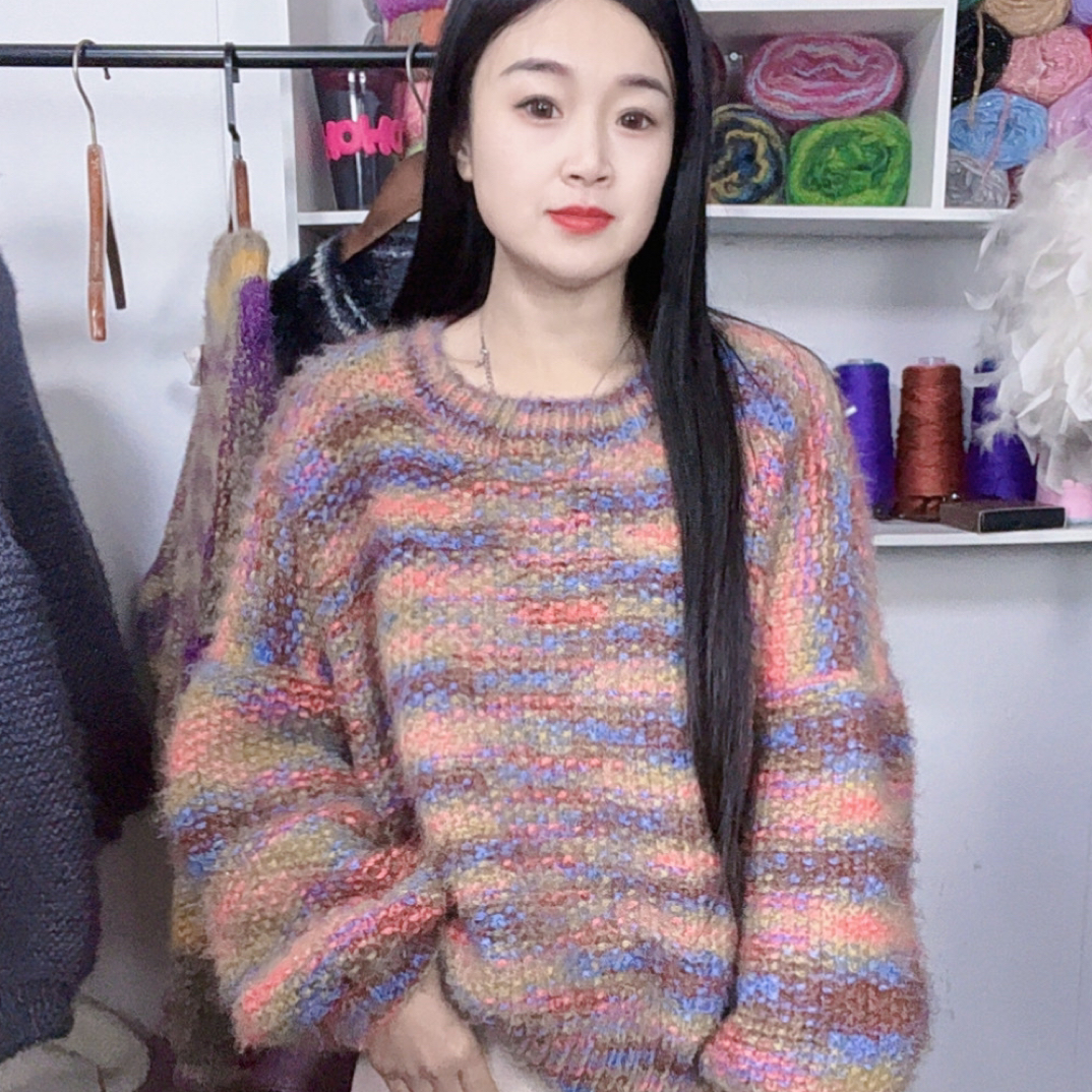 超大团渐变毛线亮丝绒毛衣毛线团围巾帽子毛线一团三两手工编织