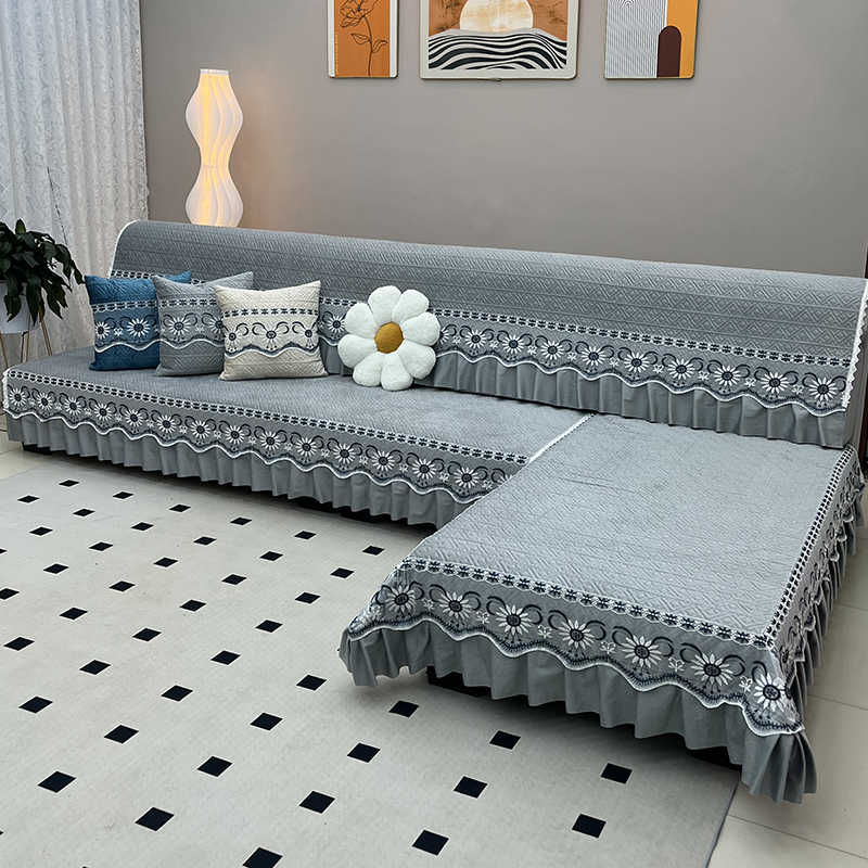 2026新款冬季沙发垫防滑耐磨加厚一片式直排沙发罩靠背巾高档全套