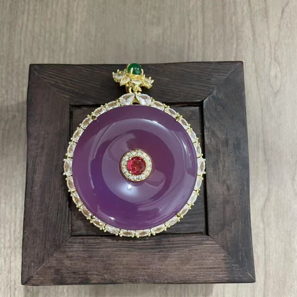 天然 玉石 紫玉髓玉平安扣 YS224