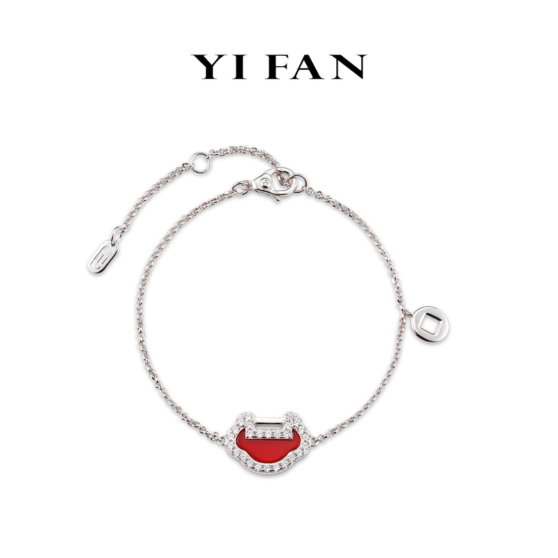 925银合成锆石手链 4221-红色如意简约手链