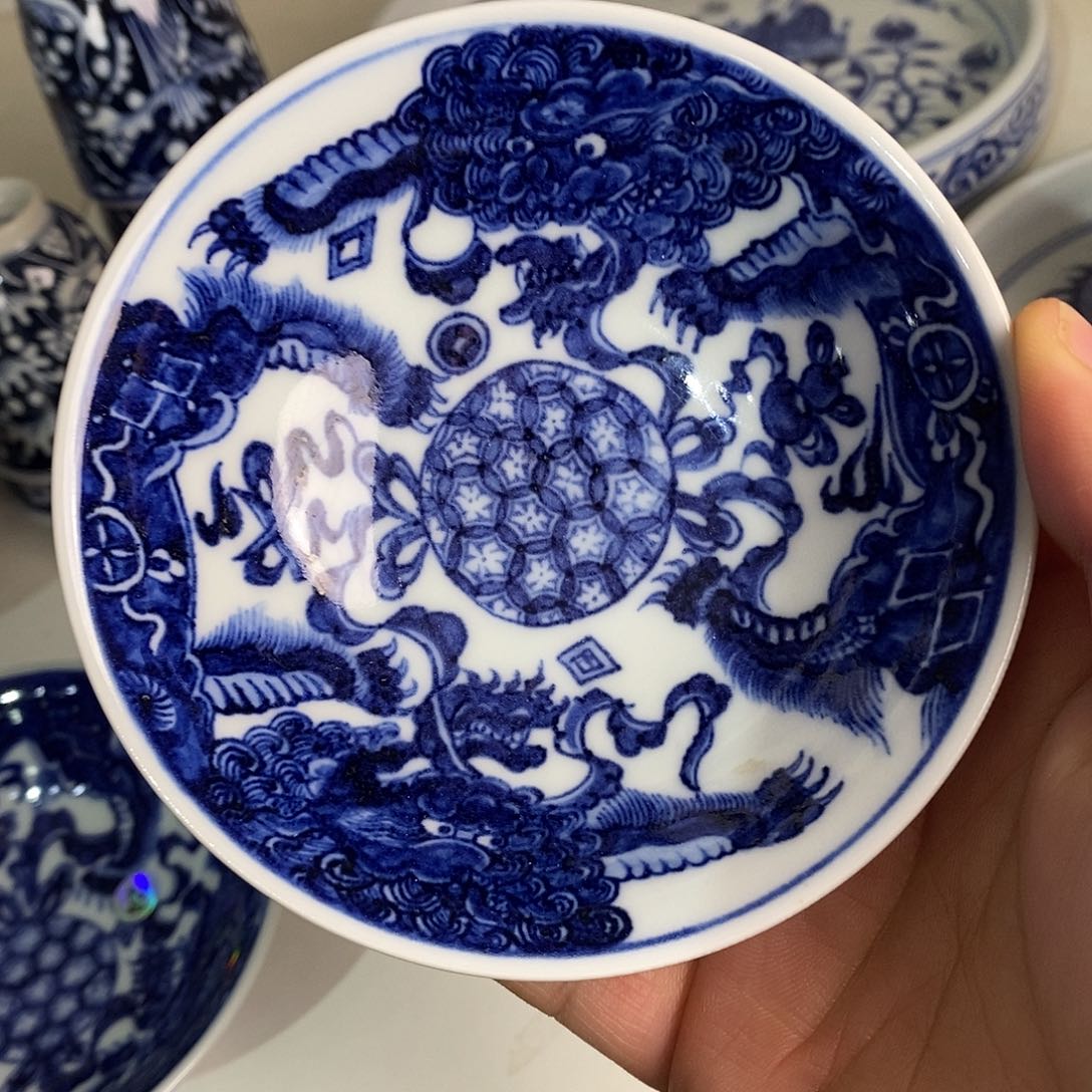 微瑕双师滚绣球斗笠杯