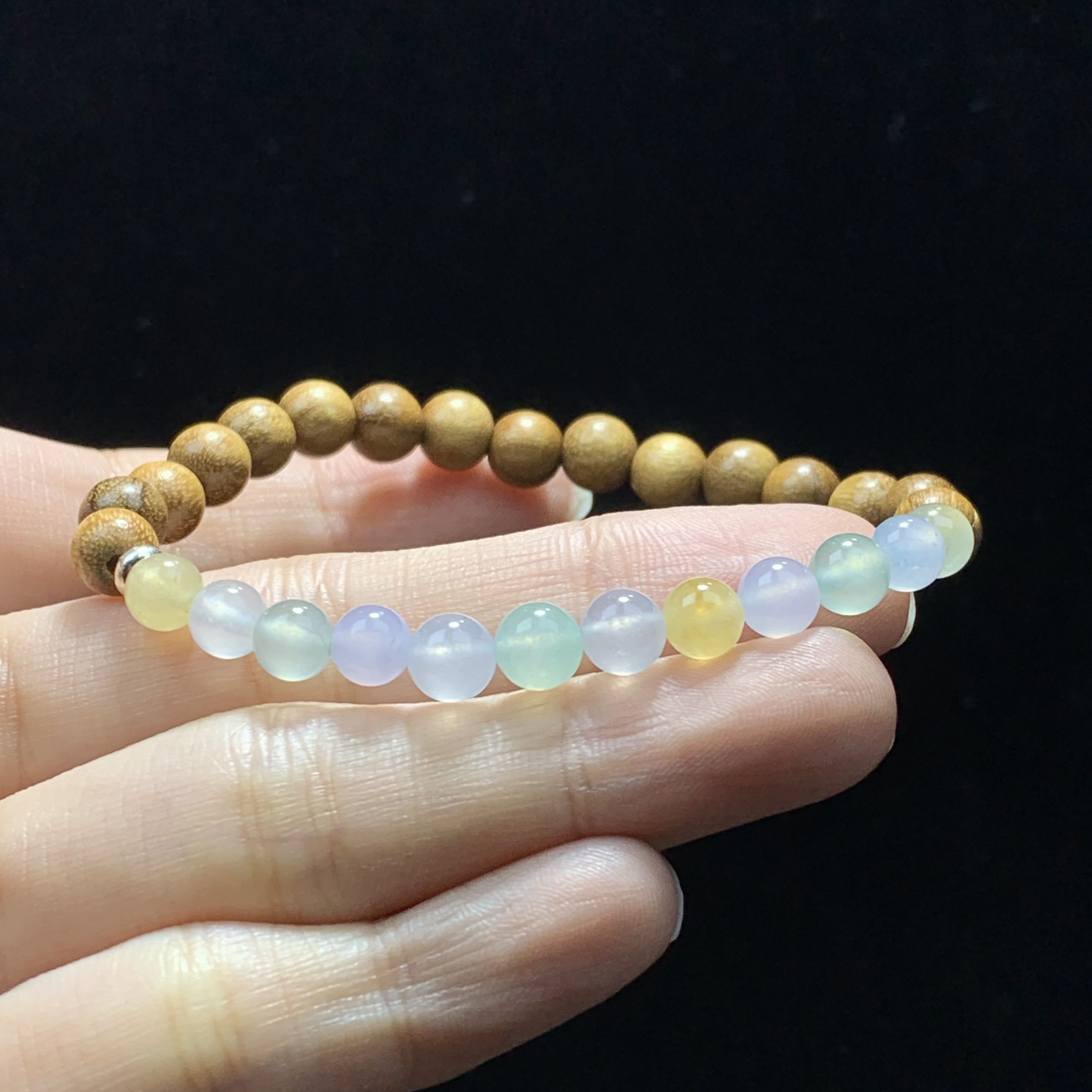 天然翡翠珠珠时尚高冰糖果色单圈手串女士