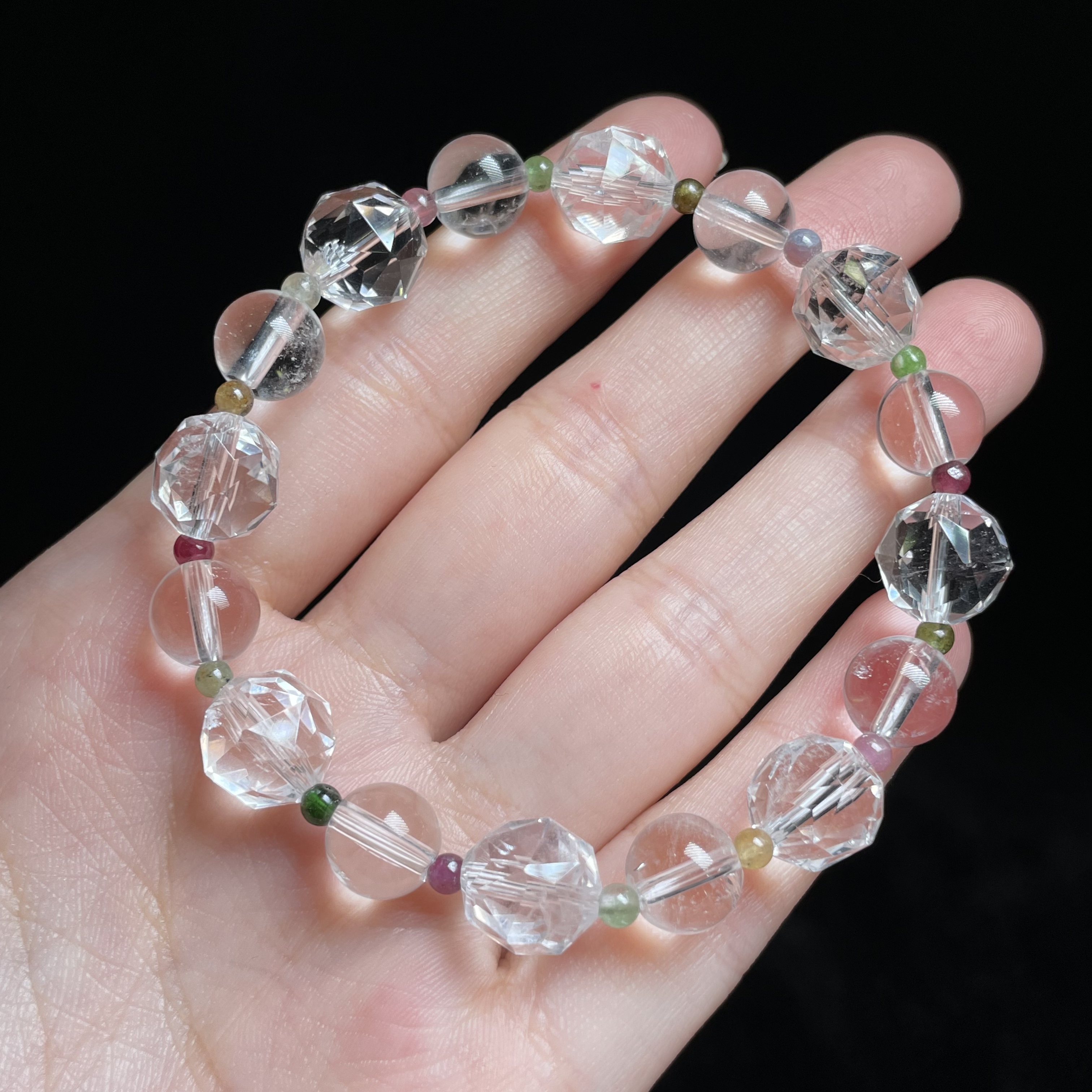 L【玉氏珠宝】白水晶手串-约8mm 多样性 发一 CAN2690054
