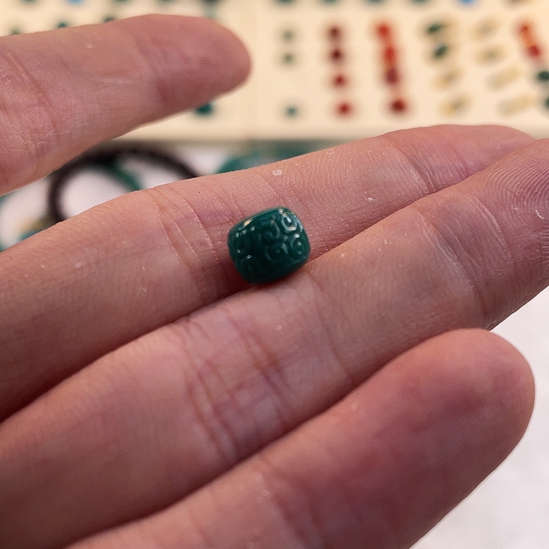 绿松石未镶嵌耳饰