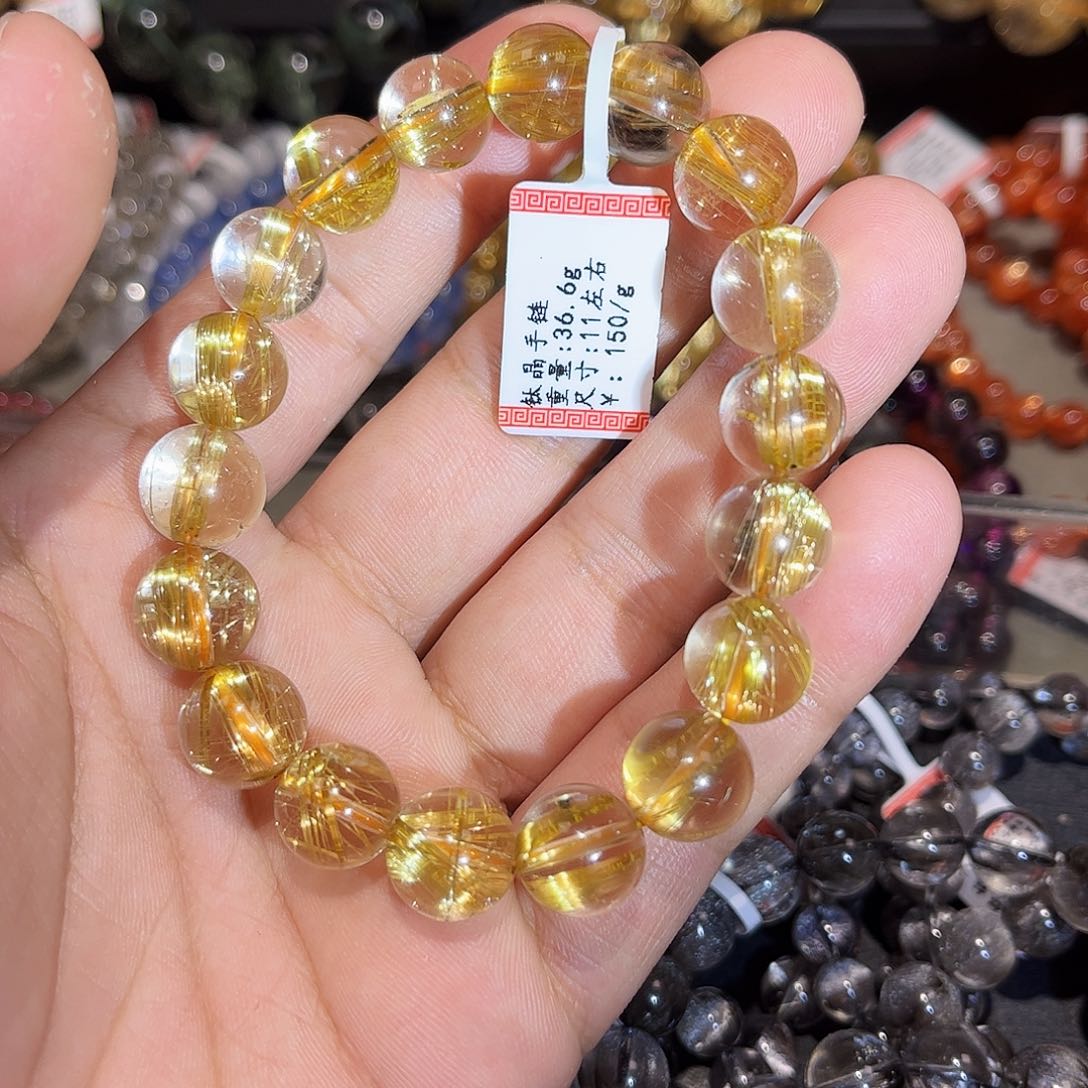 水晶手链未镶嵌钛晶手串