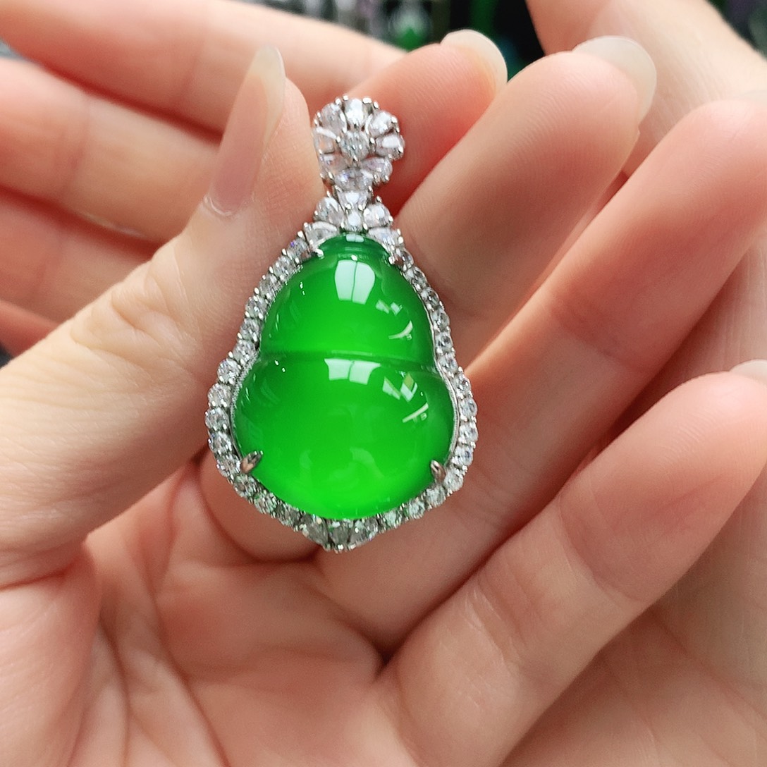 玛瑙/玉髓银S925镶嵌吊坠