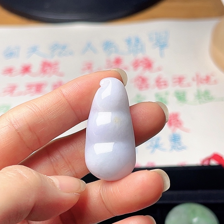 翡翠未镶嵌颈饰福豆