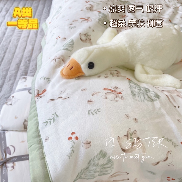 【屁姐】婴儿四层竹棉纱布A类幼儿园童夏凉被礼盒装150cm✖️120cm