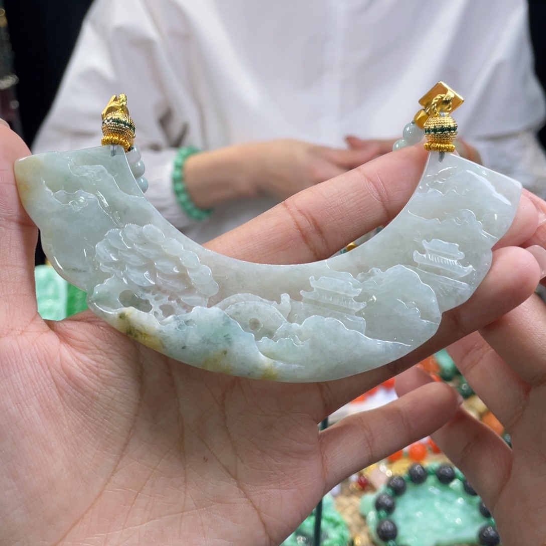 翡翠颈饰未镶嵌代编织