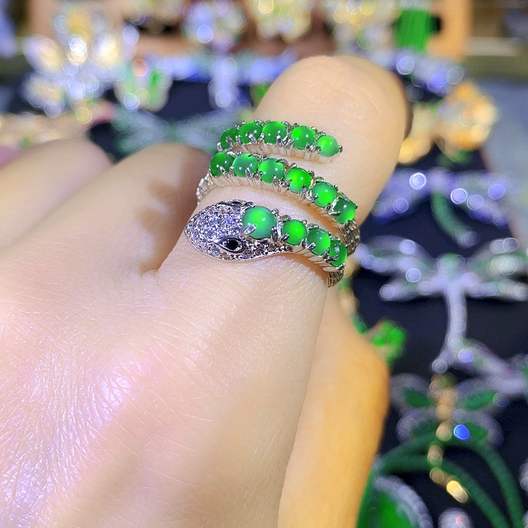 吊坠(不含链)银S925镶嵌翡翠