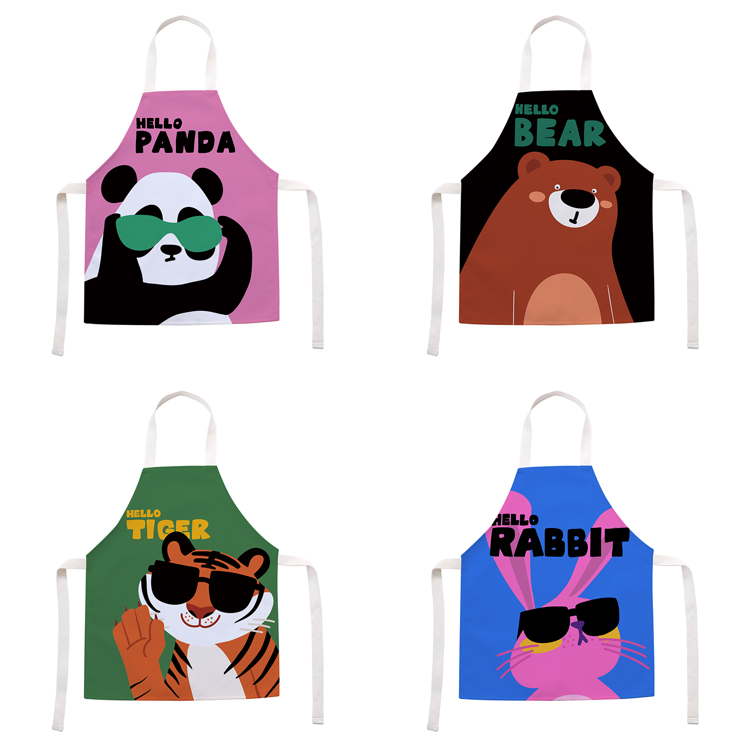 成人儿童布艺围裙可爱动物卡通烘焙厨房家居个性创意美术礼品罩衣