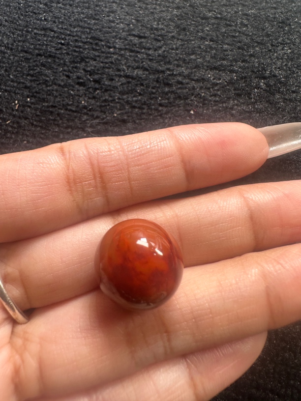 南红川料火焰纹单珠