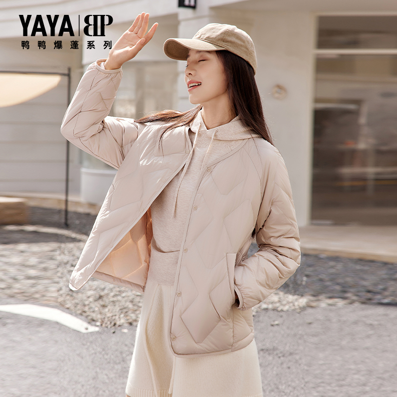 YAYA/鸭鸭【新国标90绒】羽绒服女款轻薄冬短款年新款外套背心保暖