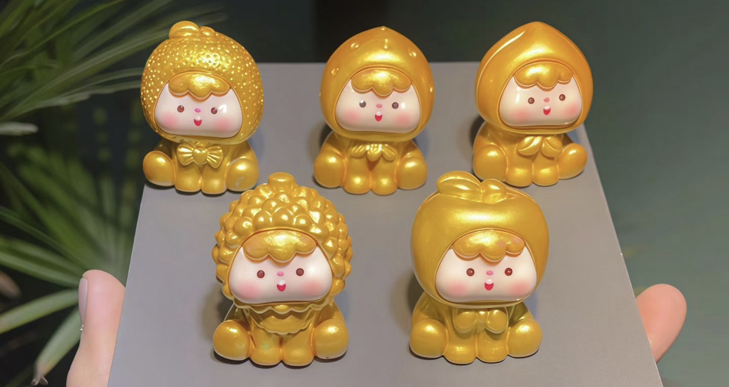 黄金水果崽崽创意可爱办公桌面及车载中控台摆件