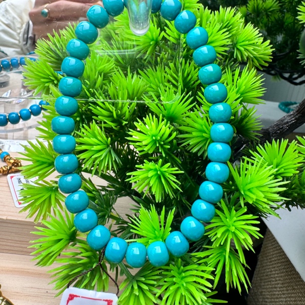 湖北十堰绿松石蓝绿料老型手串DIY手工配饰珠宝首饰