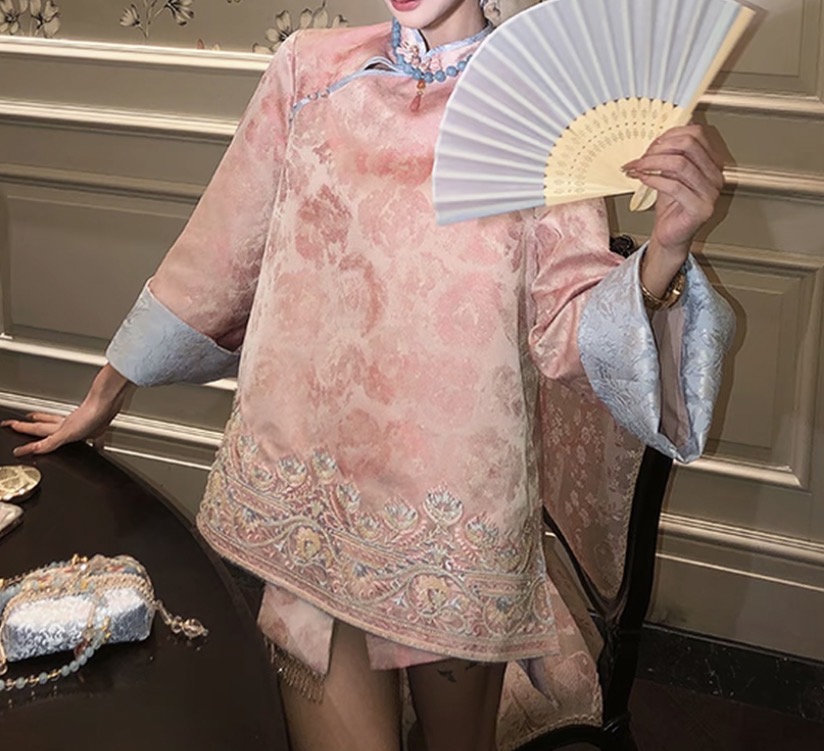 【珐琅绮梦】秋季新款女新中式印花外套设计裙裤套装