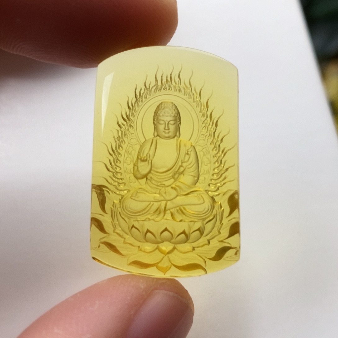 蓝珀未镶嵌吊坠(不含链)