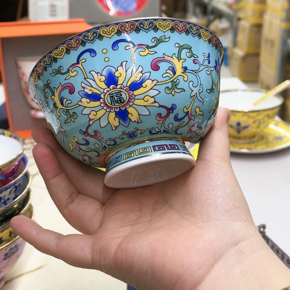 【闪购商品】珐琅5英寸10湖水蓝。。。。。。