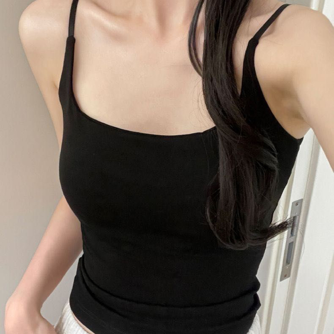 秋季辣妹修身百搭美背吊带背心外穿内搭短款设计感上衣