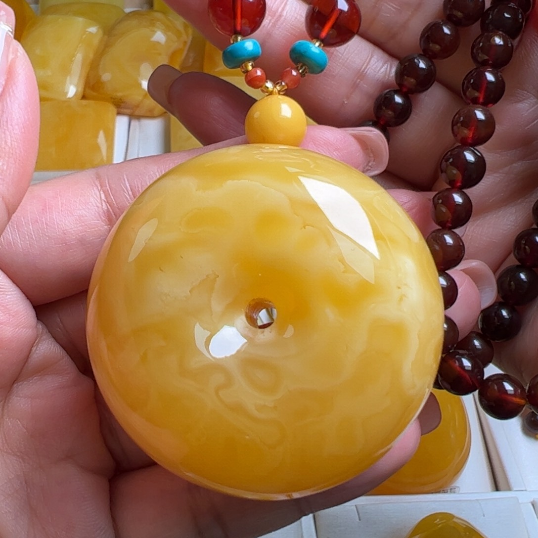 蜜蜡毛衣链未镶嵌无优化