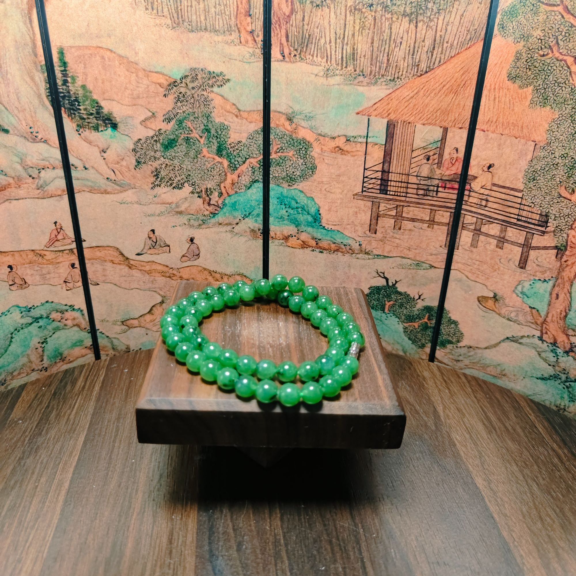 N和田玉圆珠项链0660
