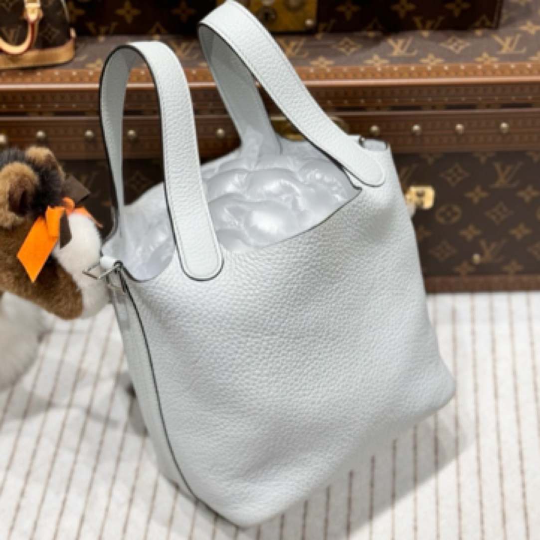99新 Hermes/爱马仕 lina/爱马仕圣杯蓝菜篮子18 Z刻