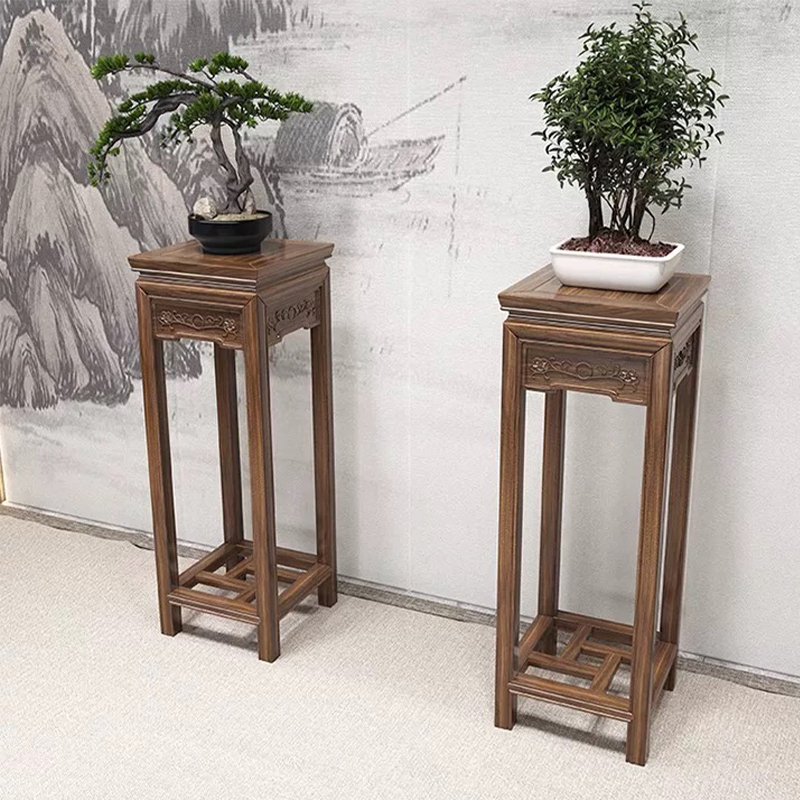 实木博古架仿古花架新中式置物架客厅阳台落地盆景架