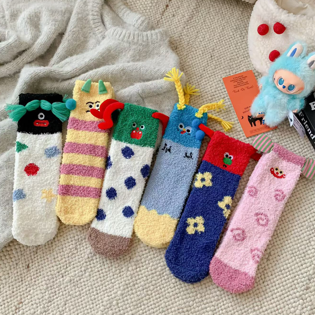 拉绒羊毛袜长筒袜百搭堆堆袜加厚保暖英伦风休闲女袜袜子