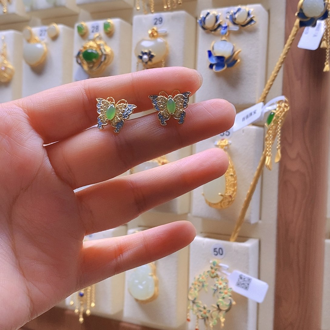 和田玉颈饰银S925镶嵌