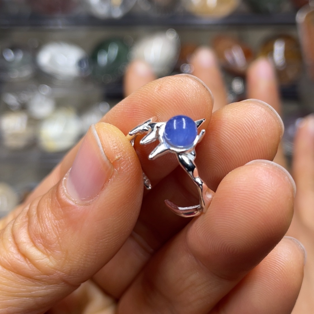 【闪购商品】水晶珠宝半成品银S925镶嵌戒指