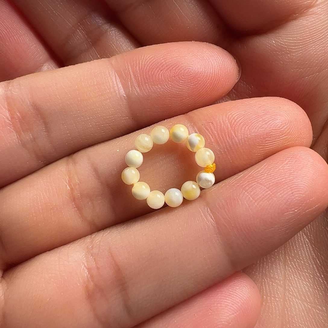 蜜蜡颈饰未镶嵌3mm米珠跑环（猴头15-16+）