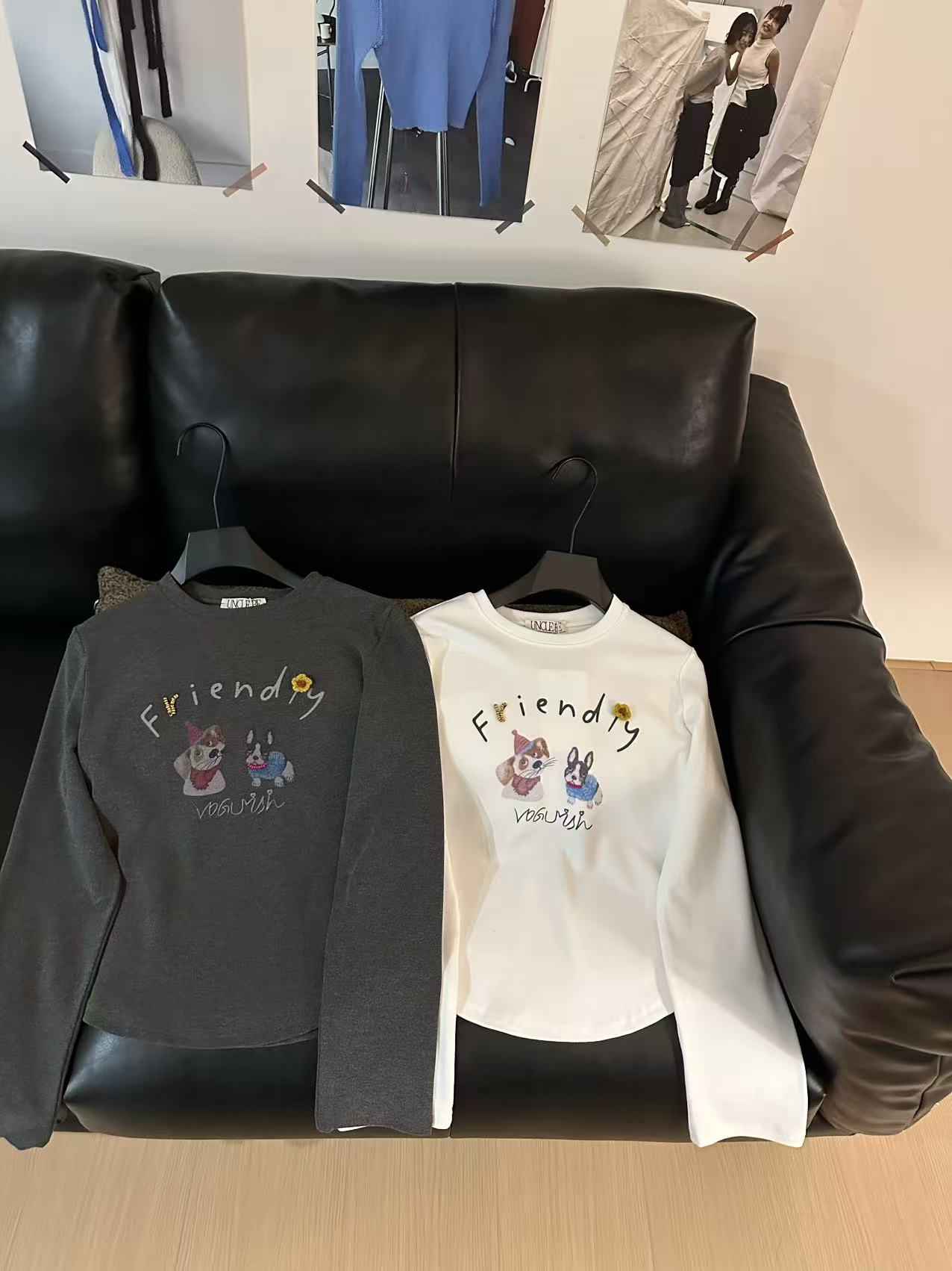 温柔瑶-Uncle Be冬季福利-趣味卡通小狗印花长袖-77033