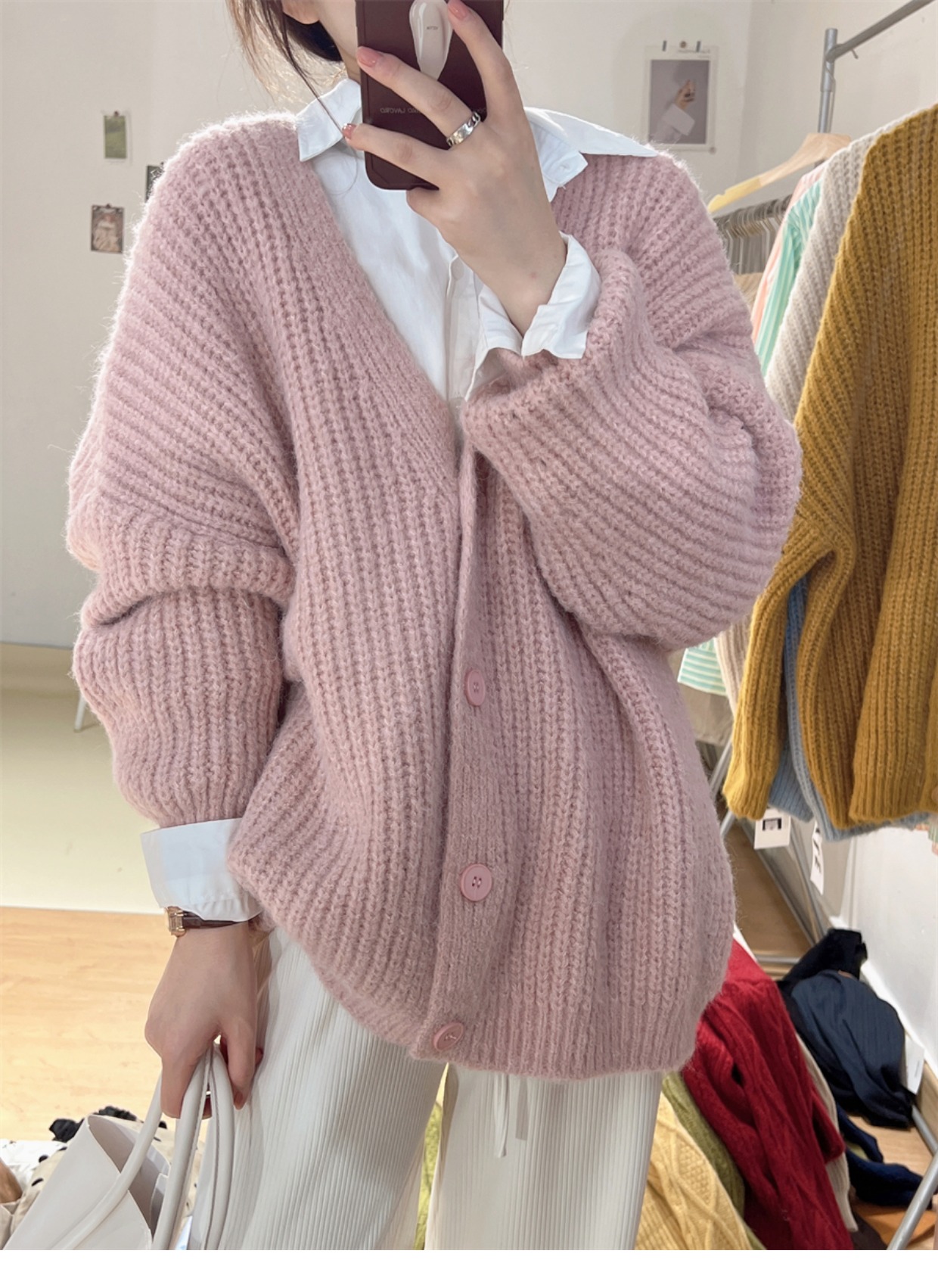 [编码401-440]秋冬极简风套头款慵懒风女生秋冬针织毛衣