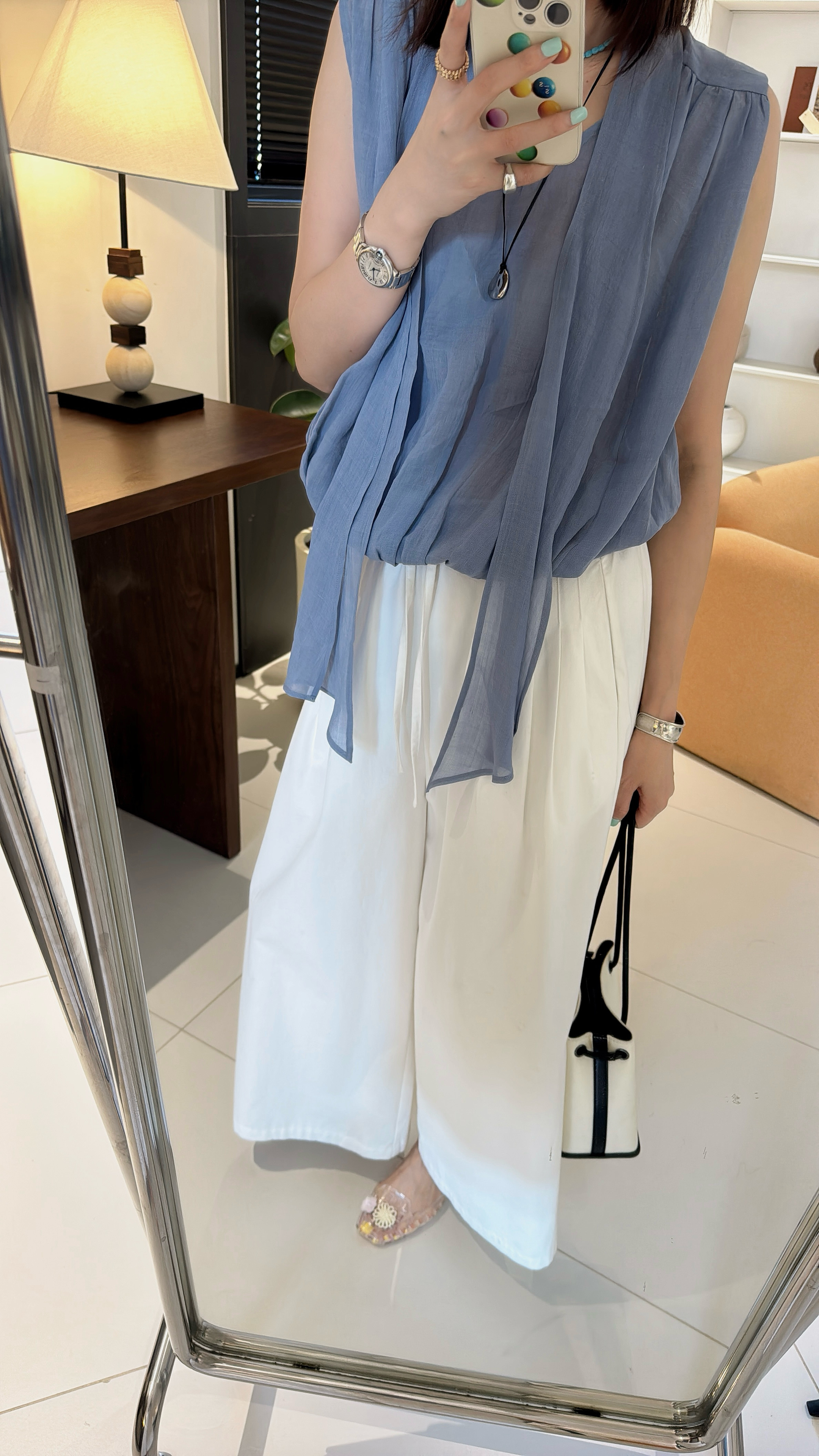 【丽姐女装】阔腿十分裤｜极简高级感显瘦全棉直筒裤休闲裤K51066