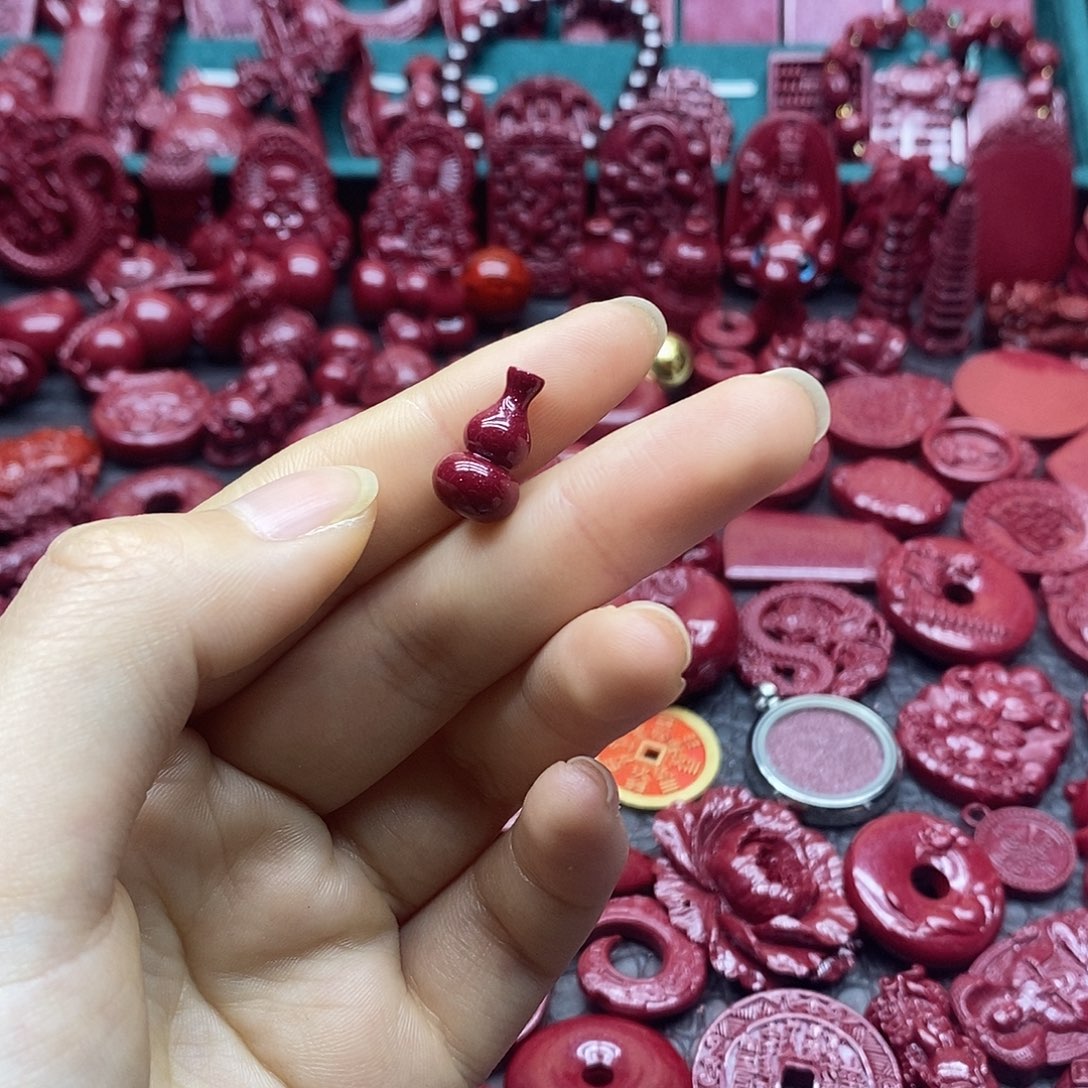 天然辰砂朱砂配件3个