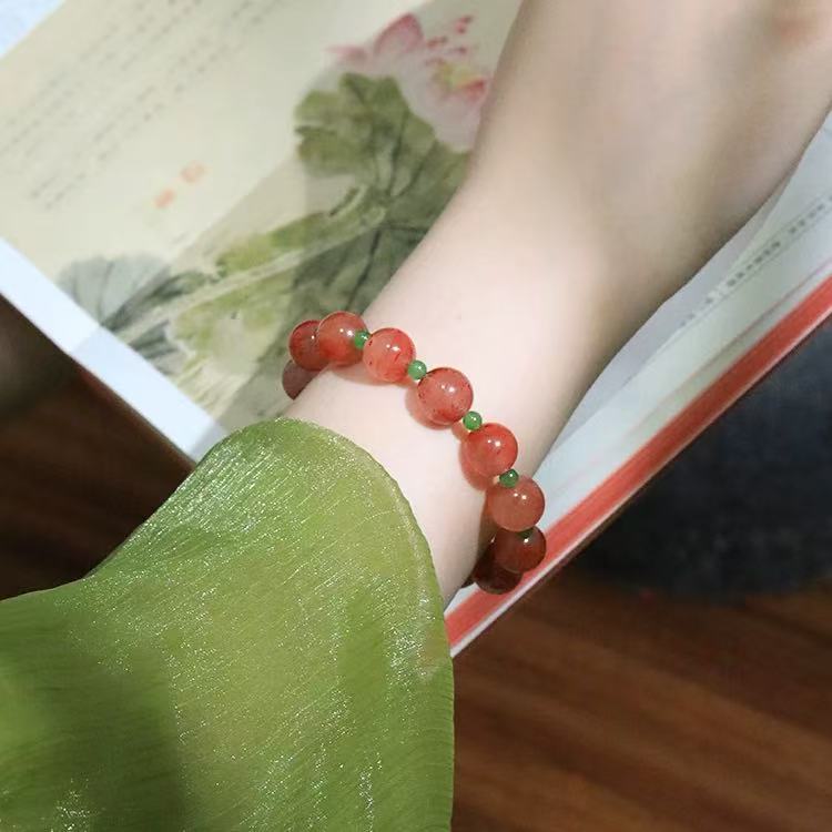 ZB【长安的荔枝】天然冰飘南红DIY设计款手链—多样性发其一