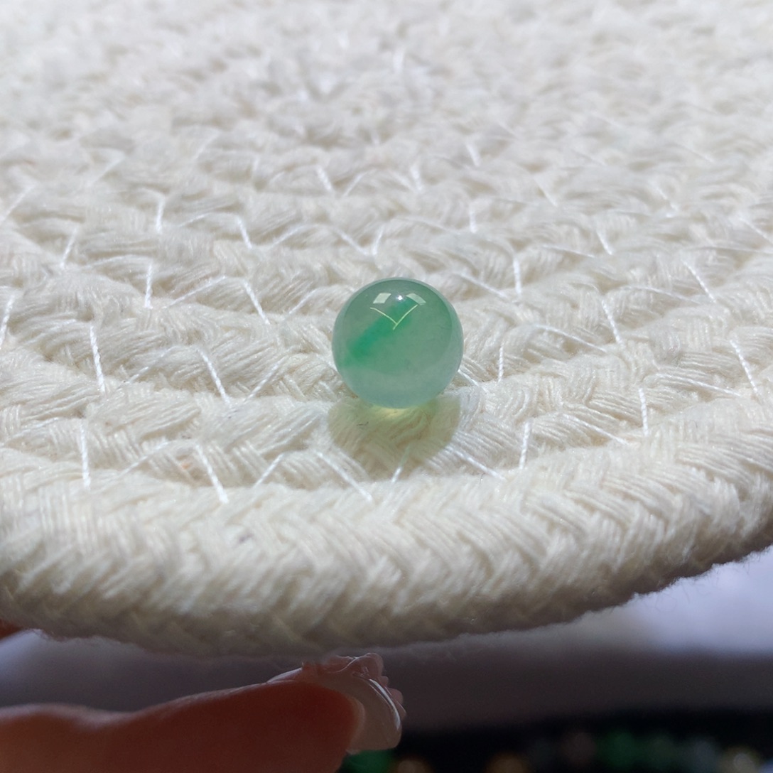 定制翡翠未镶嵌 毛货抛光定制 冰飘绿 卡9 二