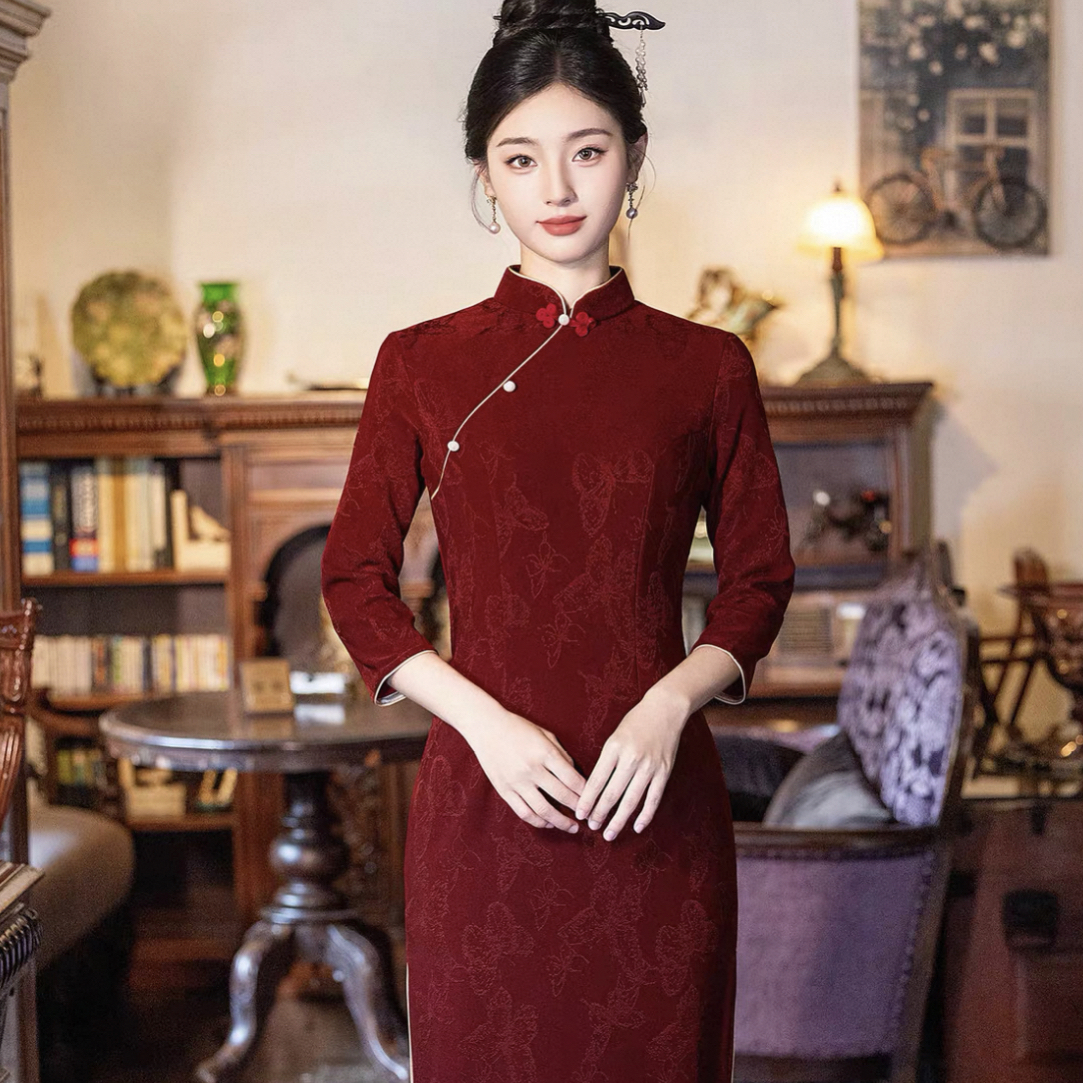 （画风意）新中式国风套装可搭两件套秋款改良旗袍时尚高级唐装上衣