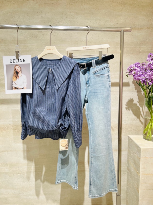 乐乐小铺-格子衬衣